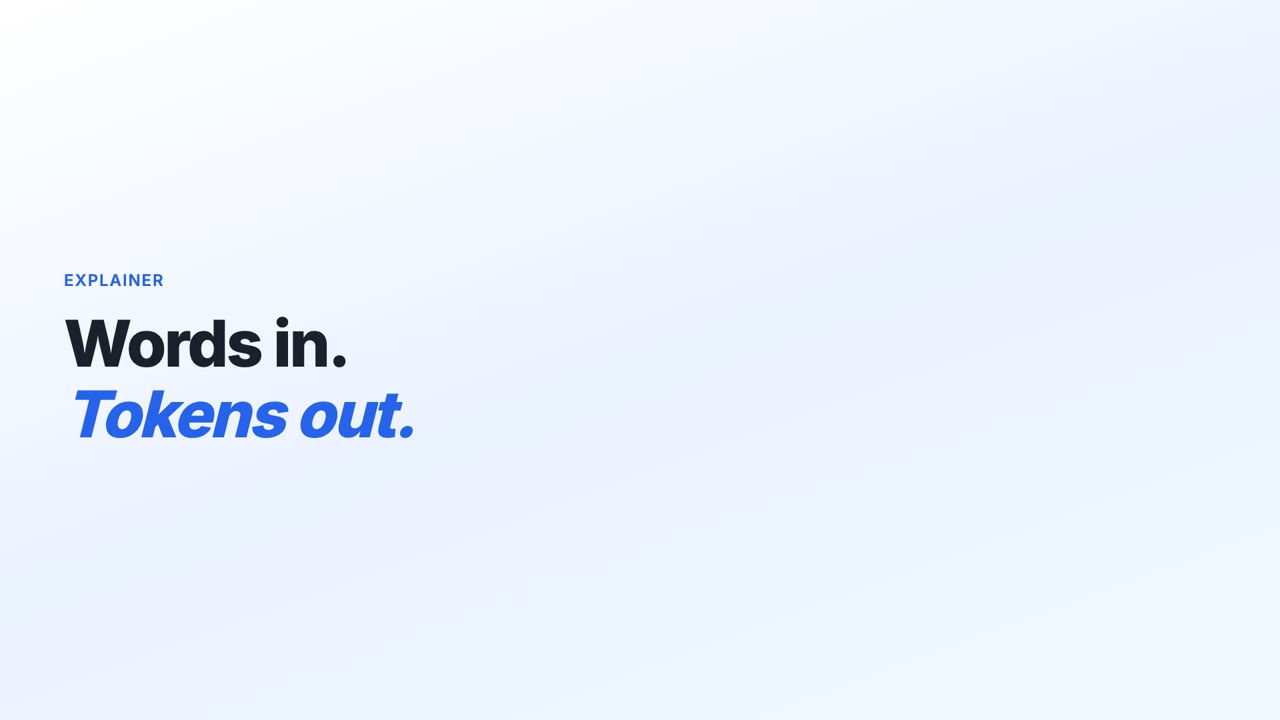 Title card reading: Words in. Tokens out.